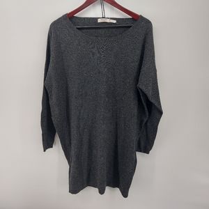 Acne Merino Wool Tunic Sweater Gray Size Small